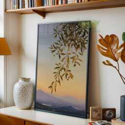 Mediterranean Olive Branch Wall Art, Italian Poster, Country Kitchen Decor, Rustic Botanical Print, Warm Countryside Landscape Art - thumbnail 2