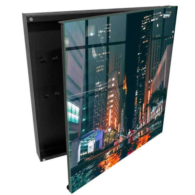 City Life Key Cabinet For Home, Black Box Wall, Modern Cities, Lovers Of & Modernity - image 1