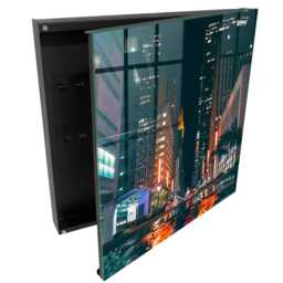 City Life Key Cabinet For Home, Black Box Wall, Modern Cities, Lovers Of & Modernity - thumbnail 1