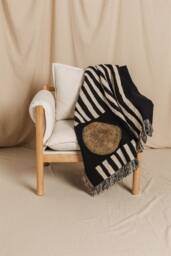 Mid Century Modern Home Decor Accent Piece Large Soft Woven Throw Blanket, 100% Cotton