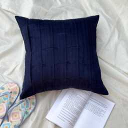 "Faux Suede Textured Pintuck Throw Pillow Cover, 16""x16" - thumbnail 3