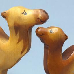 Toy One Humped Camel Dromedary Baby Wooden Brown Colourful Size9, 5X 6, 5 X 2, 0 cm - Bxhxs Approx. 34 Gr - thumbnail 4