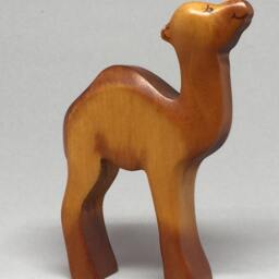 Toy One Humped Camel Dromedary Baby Wooden Brown Colourful Size9, 5X 6, 5 X 2, 0 cm - Bxhxs Approx. 34 Gr - thumbnail 2