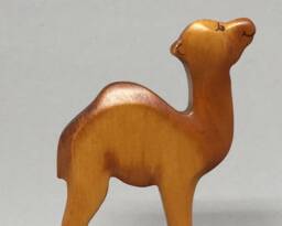 Toy One Humped Camel Dromedary Baby Wooden Brown Colourful Size9, 5X 6, 5 X 2, 0 cm - Bxhxs Approx. 34 Gr - thumbnail 1