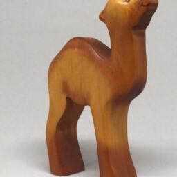 Toy One Humped Camel Dromedary Baby Wooden Brown Colourful Size9, 5X 6, 5 X 2, 0 cm - Bxhxs Approx. 34 Gr - thumbnail 3