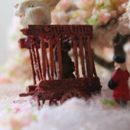 Led Miniature Circus Bear Diorama Fantasy Glass Dome - thumbnail 3