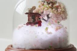 Led Miniature Circus Bear Diorama Fantasy Glass Dome