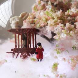 Led Miniature Circus Bear Diorama Fantasy Glass Dome - thumbnail 2