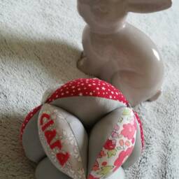 Montessori-style Gripping Ball With Bells in Liberty Betsy & Capel - Customizable Your Little One's First Name - thumbnail 2