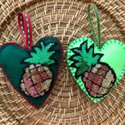 Felt Heart Ornaments Wedding Baby Shower Christmas Decoration Felt One Ornament Pineapple Holiday Accessory D??cor Mother's Day Gift - thumbnail 3