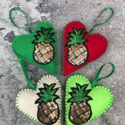 Felt Heart Ornaments Wedding Baby Shower Christmas Decoration Felt One Ornament Pineapple Holiday Accessory D??cor Mother's Day Gift - thumbnail 2