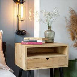 Solid Oak Nightstand/Bedside Table - thumbnail 3