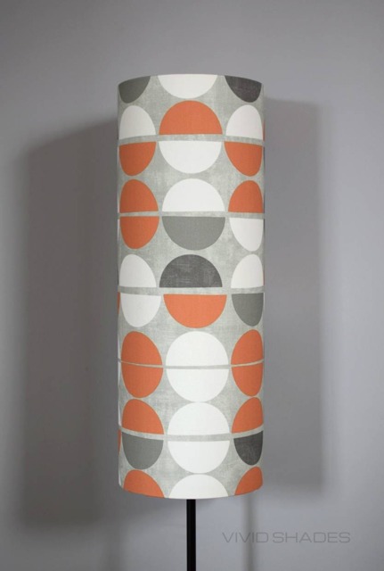 Tall Spotty Lampshade Geometric Fabric Made & Printed in England, Handmade By Vivid Shades - image 1