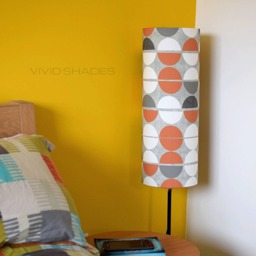 Tall Spotty Lampshade Geometric Fabric Made & Printed in England, Handmade By Vivid Shades - thumbnail 2