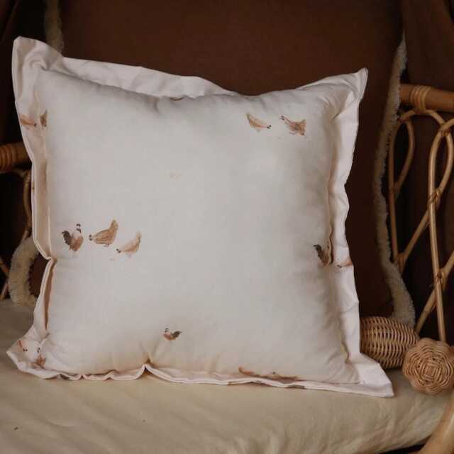 Retro Hens - Square Pillow - image 1