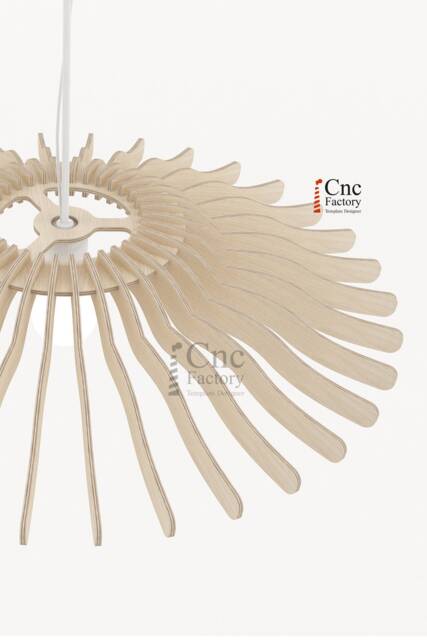 Paris Pendant Lamp Template - Minimalist Wooden Light Design For Laser & Cnc Cutting Projects - image 1