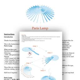 Paris Pendant Lamp Template - Minimalist Wooden Light Design For Laser & Cnc Cutting Projects - thumbnail 3