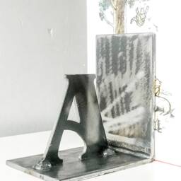 steel A-Z Bookends - Mix & Match Custom Letters Heavy Interior Decor Home & Gift - thumbnail 3