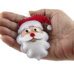 Santa Claus Ornament, Holiday Decor, Xmas Tree Decorations, Handmade Felt Ornaments, Christmas Favors, Hanging Decoration - thumbnail 3