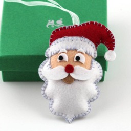 Santa Claus Ornament, Holiday Decor, Xmas Tree Decorations, Handmade Felt Ornaments, Christmas Favors, Hanging Decoration - thumbnail 2