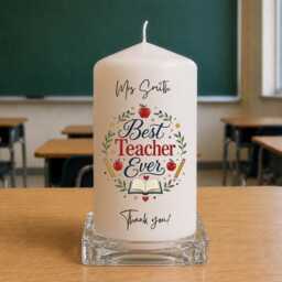 Personalised Teacher Thank You Candle - Best Ever Gift Appreciation End Of Term Custom Keepsake - thumbnail 2
