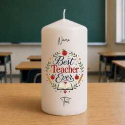 Personalised Teacher Thank You Candle - Best Ever Gift Appreciation End Of Term Custom Keepsake - thumbnail 3