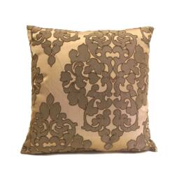 Light Chocolate Brown Throw Pillow Cover, Decorative Cushion Home Decor, Satin Blend Floral Textured Covers, Boutique
