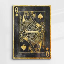 Queen Spades Playing Cards King Ace Love Wife Husband His Hers Family, Framed Canvas Wall Art Poster Print, Home Office & Room Decor, Gift - thumbnail 3