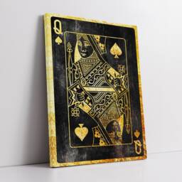 Queen Spades Playing Cards King Ace Love Wife Husband His Hers Family, Framed Canvas Wall Art Poster Print, Home Office & Room Decor, Gift - thumbnail 2
