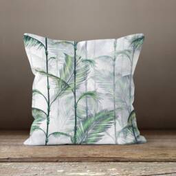Green Flower Pillow Case-Floral Decorative Cushion Cover-Living Room Cushion Case-Modern Pillow Cover-Gift For Her Cushion-Handmade Material - thumbnail 4