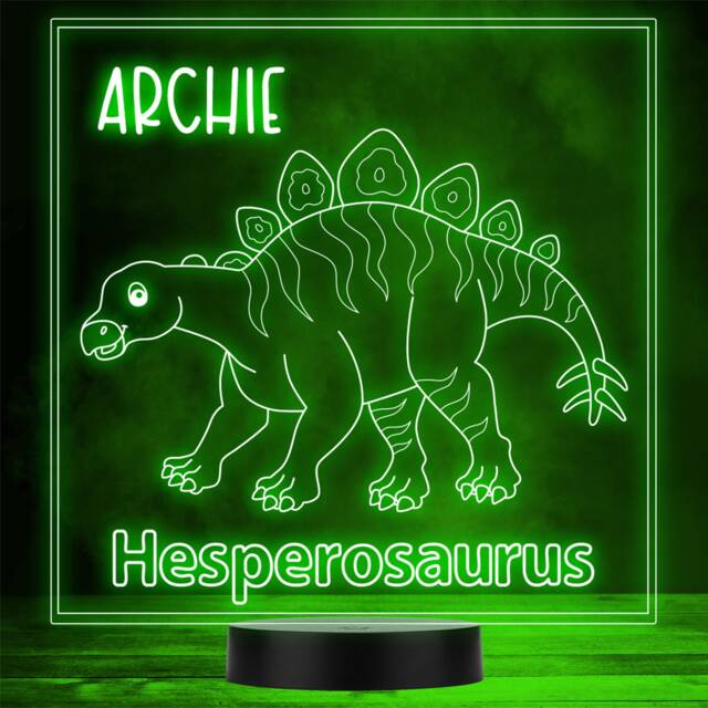 Kids Hesperosaurus Dinosaur Fan Cute Led Personalised Gift Night Light - image 1