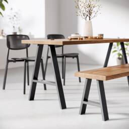 Industrial Table Legs - A-Frame Design Box Section Steel, Various Sizes & Finishes - Pair - thumbnail 1
