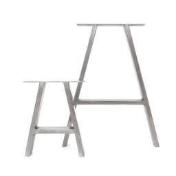 Industrial Table Legs - A-Frame Design Box Section Steel, Various Sizes & Finishes - Pair - thumbnail 2