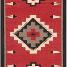 Custom Handwoven Wool Kilim Rug Southwest Tribal Design, Geometric Carpet - thumbnail 2