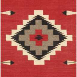 Custom Handwoven Wool Kilim Rug Southwest Tribal Design, Geometric Carpet - thumbnail 3