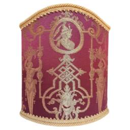 Venetian Lamp Shade Amethyst Silk Lampas Brocade Fabric Rubelli Aida Pattern Lampshade - Handmade in Italy - thumbnail 1