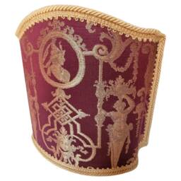 Venetian Lamp Shade Amethyst Silk Lampas Brocade Fabric Rubelli Aida Pattern Lampshade - Handmade in Italy - thumbnail 4