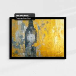 Big Ben Gold London City Landmark Abstract Oil Painting Framed Poster Print Or Canvas Wall Decor Art Bedroom Home Interior Gift - thumbnail 2