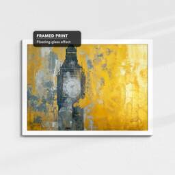 Big Ben Gold London City Landmark Abstract Oil Painting Framed Poster Print Or Canvas Wall Decor Art Bedroom Home Interior Gift - thumbnail 3