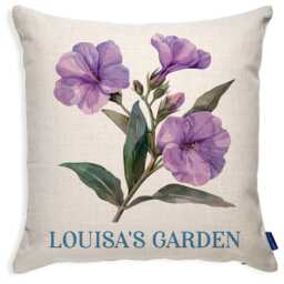 Personalised Floral Cushion Cover Petunia Custom Flower Throw Pillow Decor Pretty Womens Birthday Housewarming Gift Mum Petunias Ekc146 - thumbnail 3