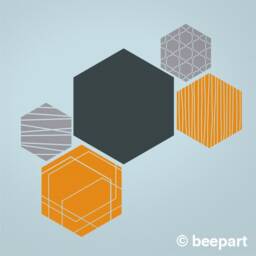 Hexagon Abstract Wall Deccal Set Hex Pattern Stickers - thumbnail 2