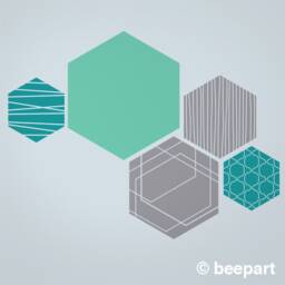 Hexagon Abstract Wall Deccal Set Hex Pattern Stickers - thumbnail 3
