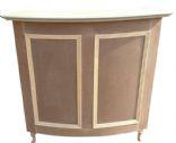Curved Panel Detail Unpainted Reception Desk - French Style Shabby Chic - image 1