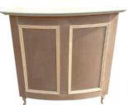 Curved Panel Detail Unpainted Reception Desk - French Style Shabby Chic - thumbnail 1