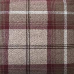 Handmade Tartan Plaid Tweed Cushion Cover Balmoral Mulberry Beige, 24 - thumbnail 2