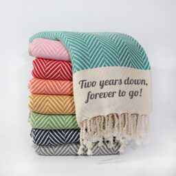 Personalised Soft Cotton Throw Blanket - Nanny Gift Gift For Mother- 2nd Anniversary Baptism Get Well - thumbnail 1