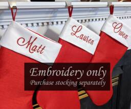 Embroidered Name Add-On Custom Christmas Stocking, Paw Print Option - thumbnail 1