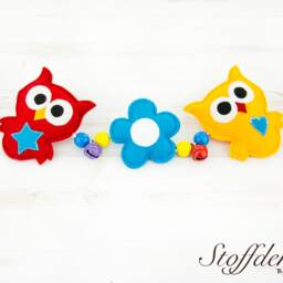 stroller Chain Owl Babies Wool Felt Baby Carriage Play Buggy Toy Pendant Accessories - thumbnail 2