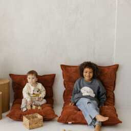 Terracotta Corduroy Bench Cushion, Tufted Window Seat French Floor Pillow, Reading Nook Pad, Spring Home Improvement - thumbnail 2