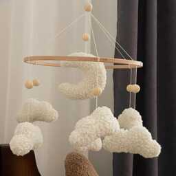 Cloudy Dreams Baby Mobile - Minimalist Newborn Space Neutral Development - thumbnail 4